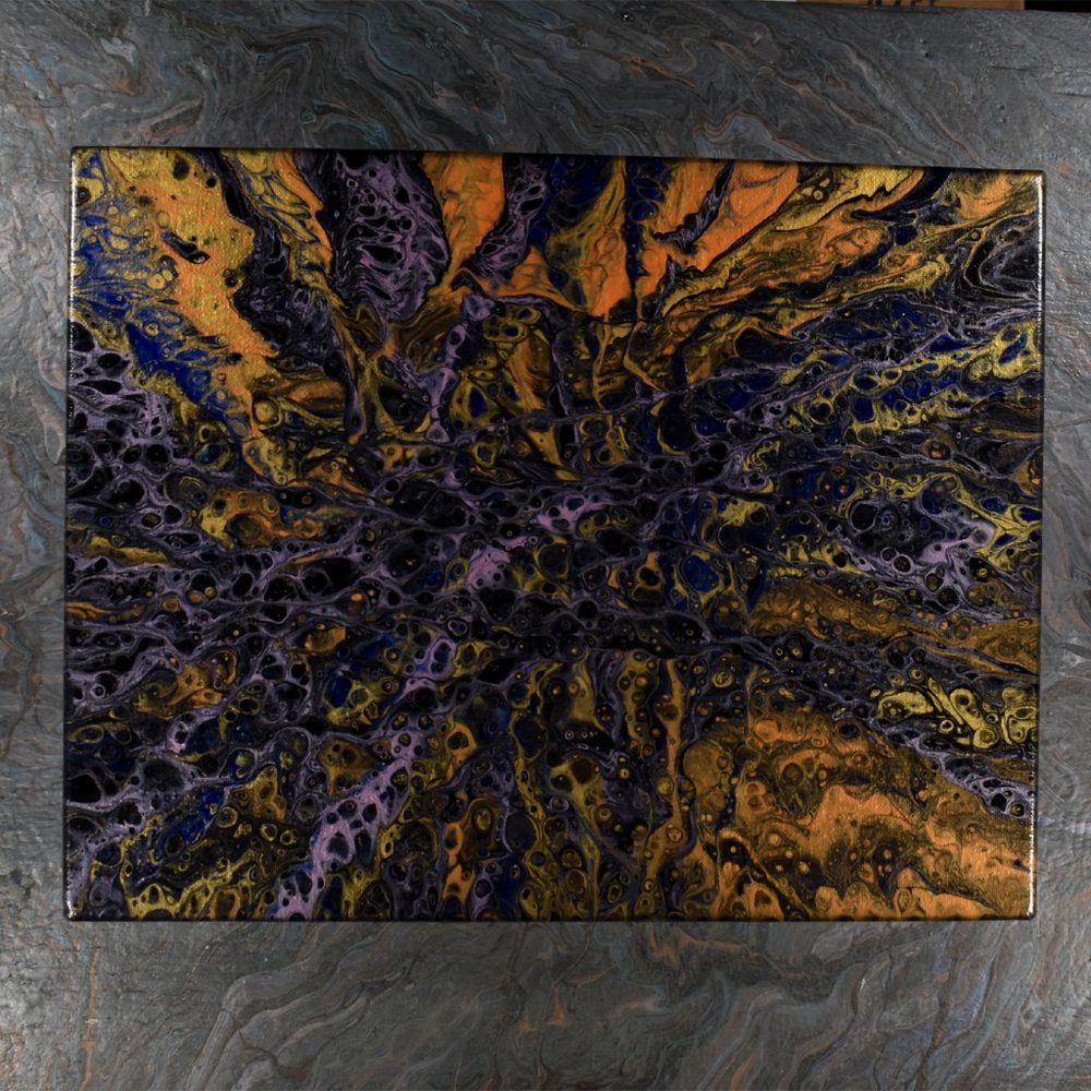 Acrylic Pour Painting 11x14 Clear coated